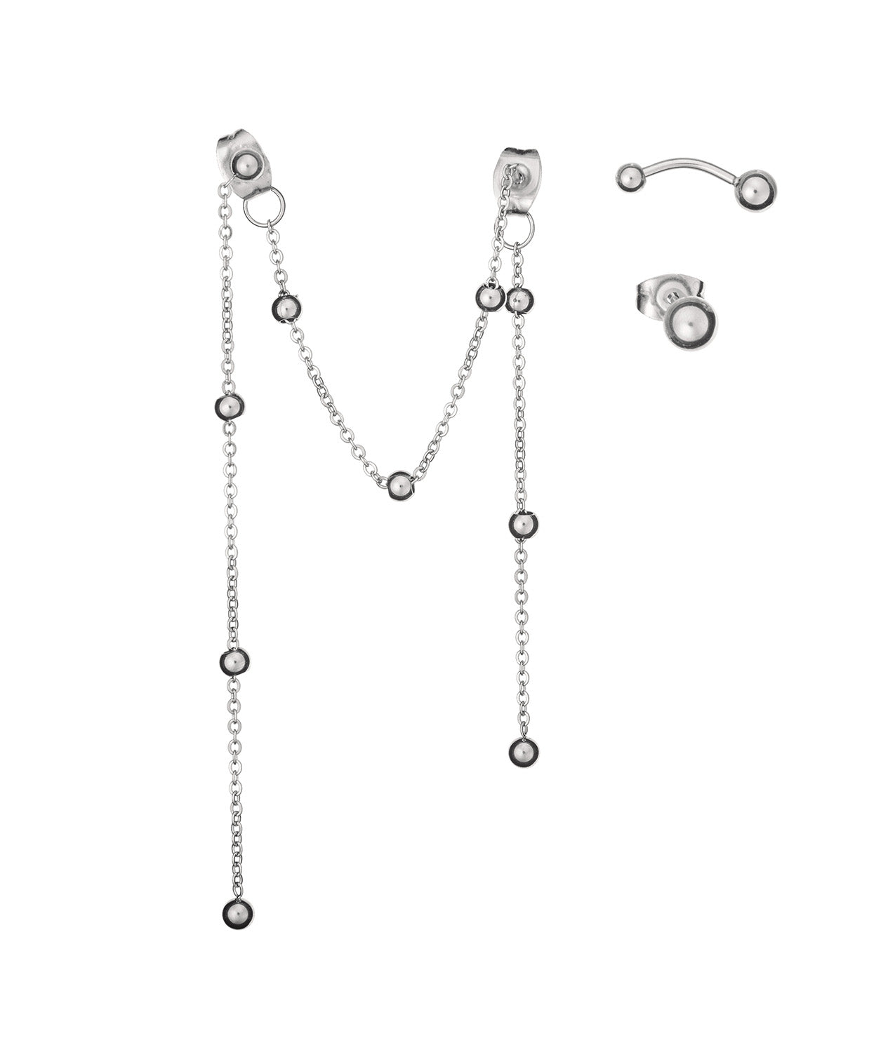 Pack of Beautiful silver hoops