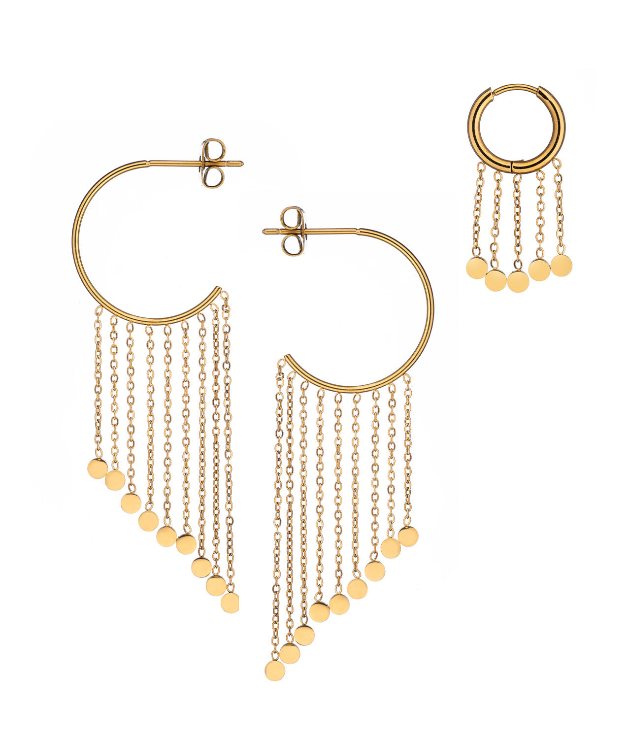 Beautiful gold hoops pack