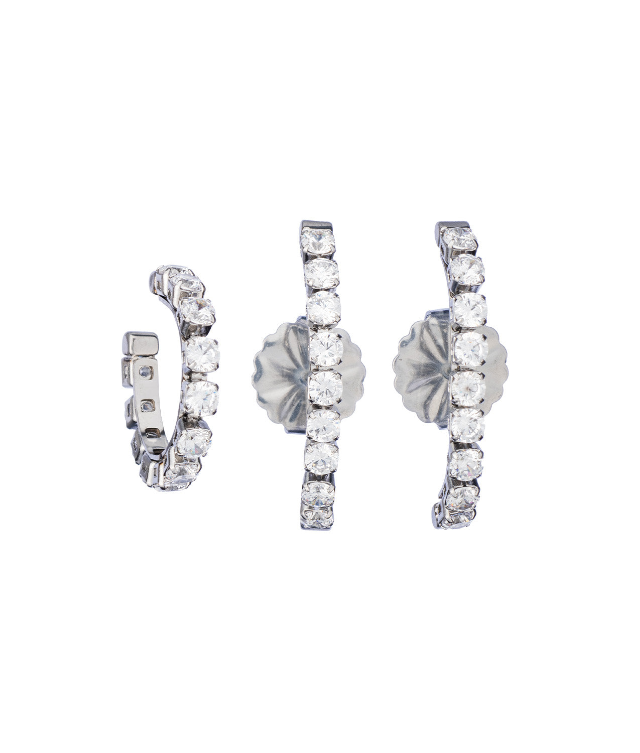 Beautiful silver earrings with crystals