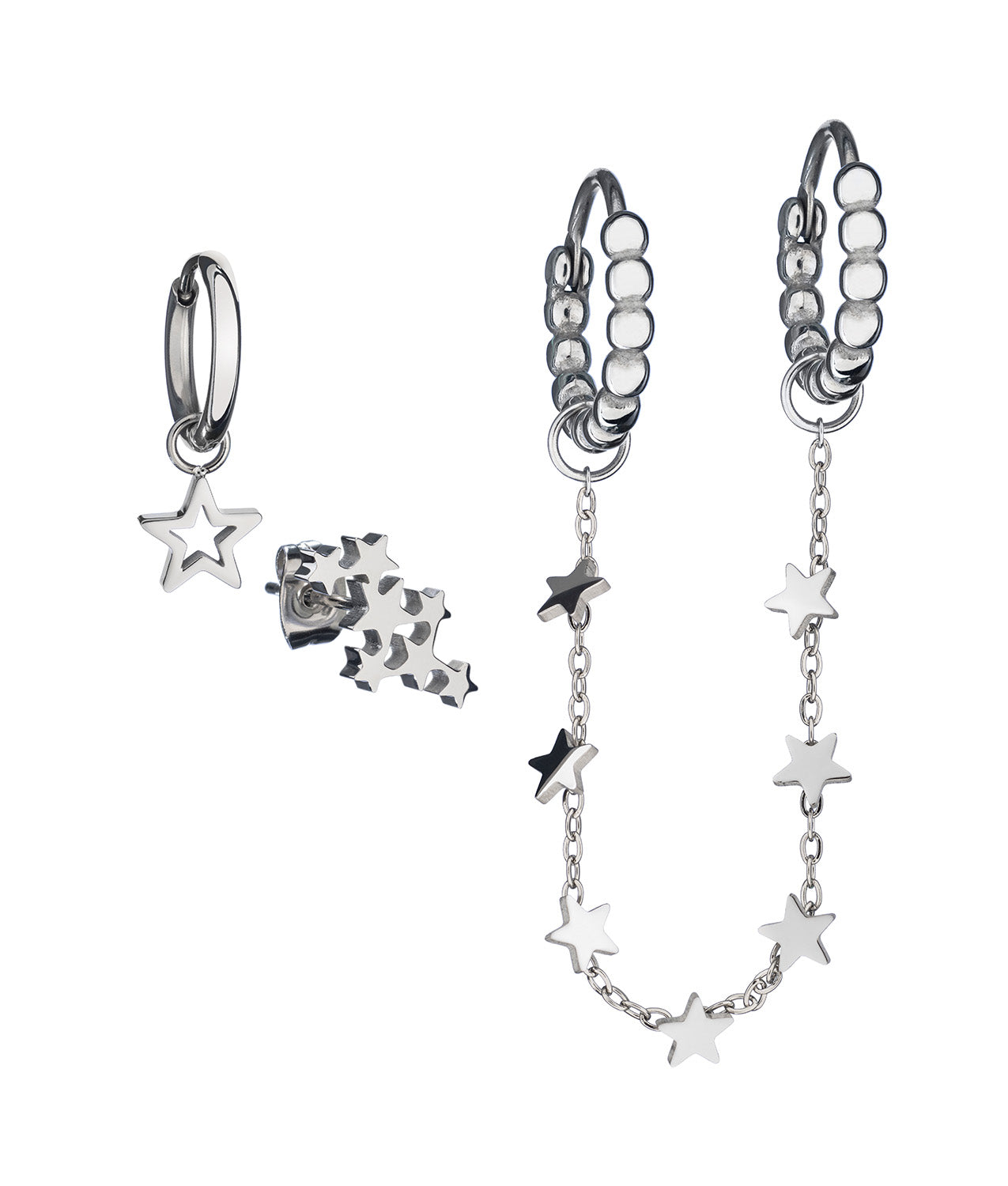 Beautiful silver earrings pack