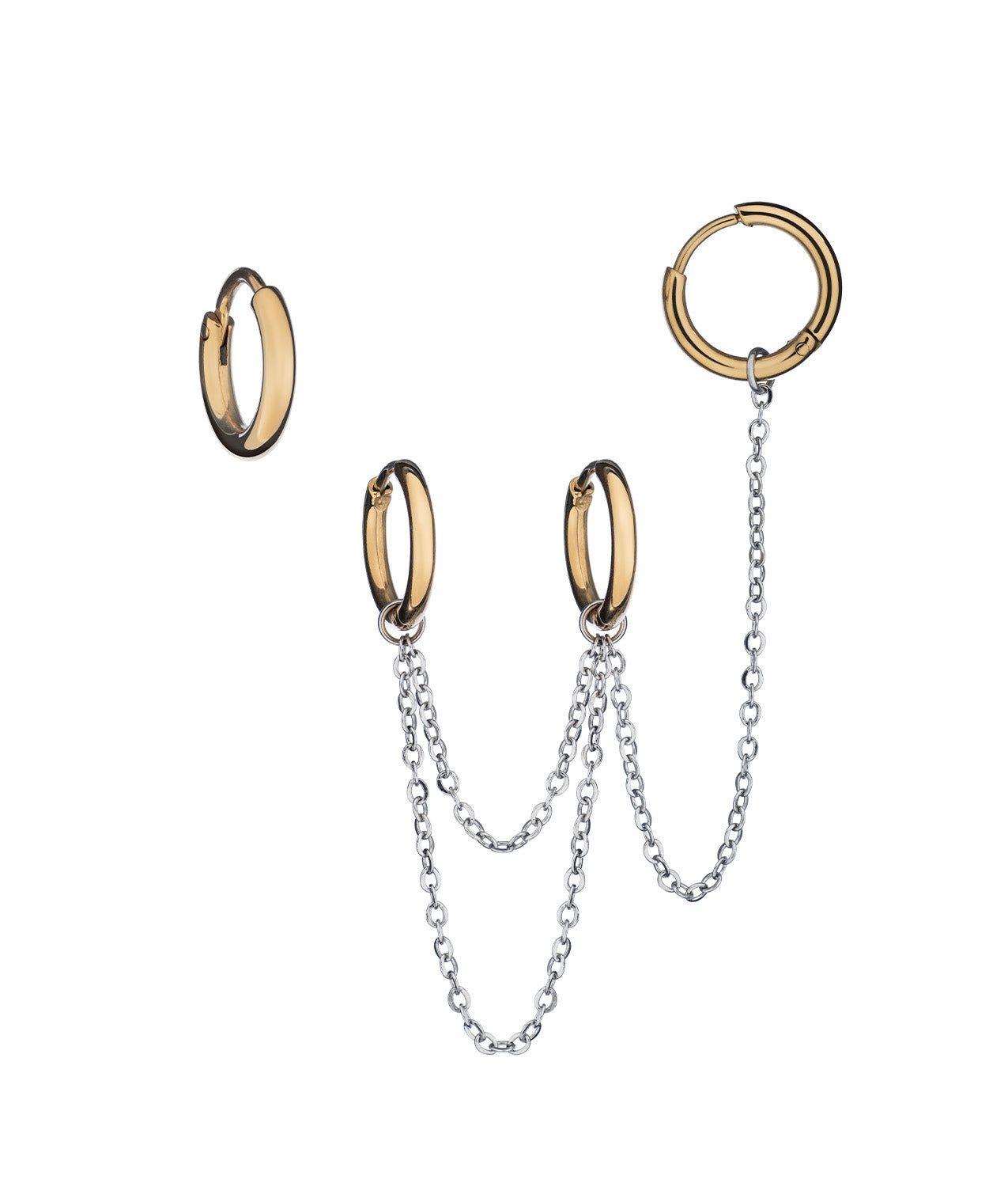 Beautiful two-tone earrings pack