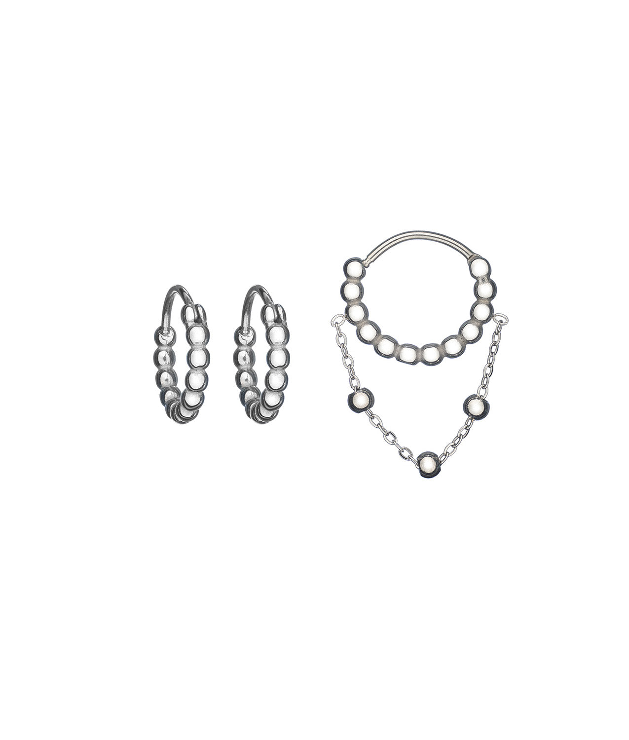 Beautiful silver earrings pack