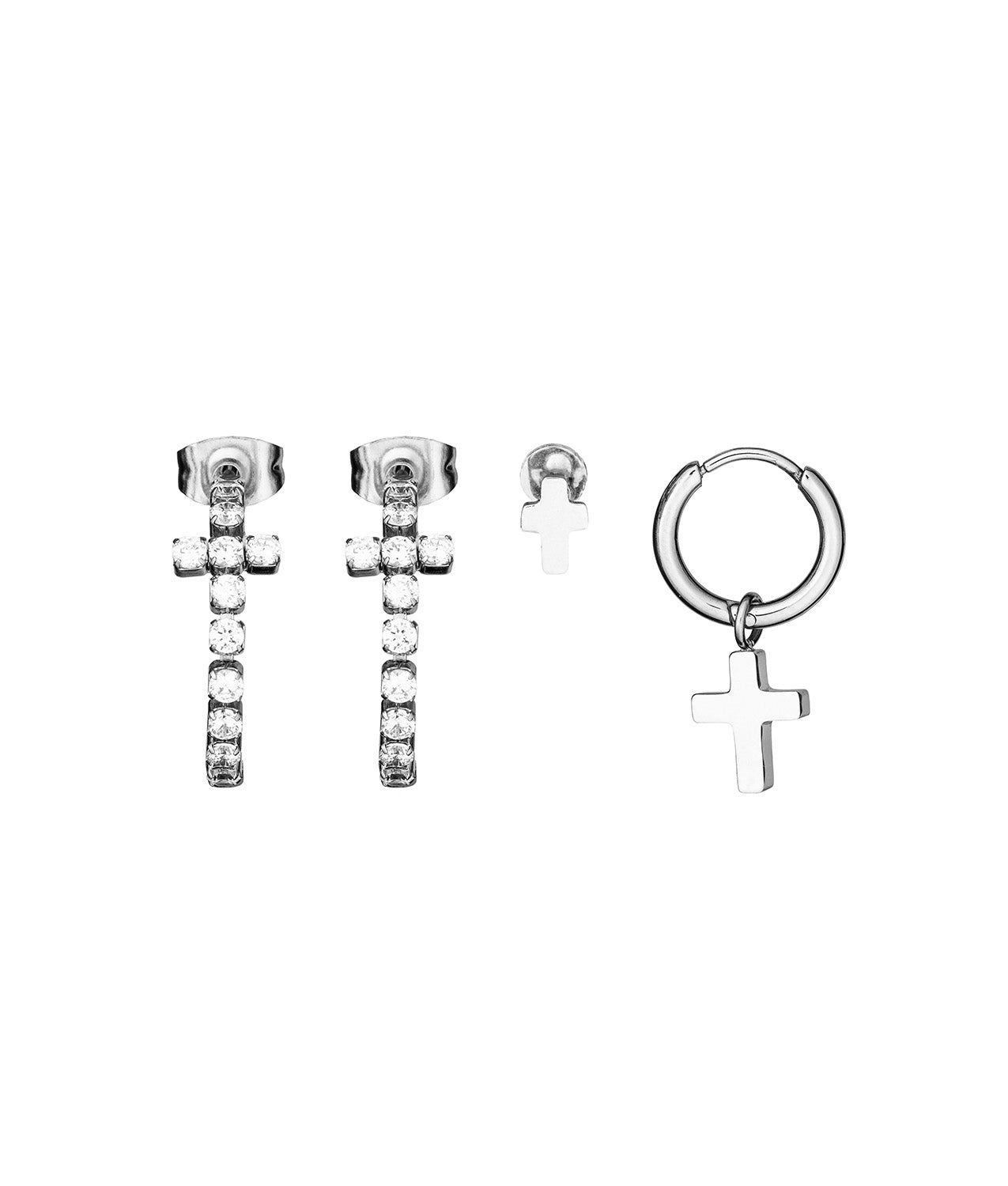 Beautiful silver earrings with crystals