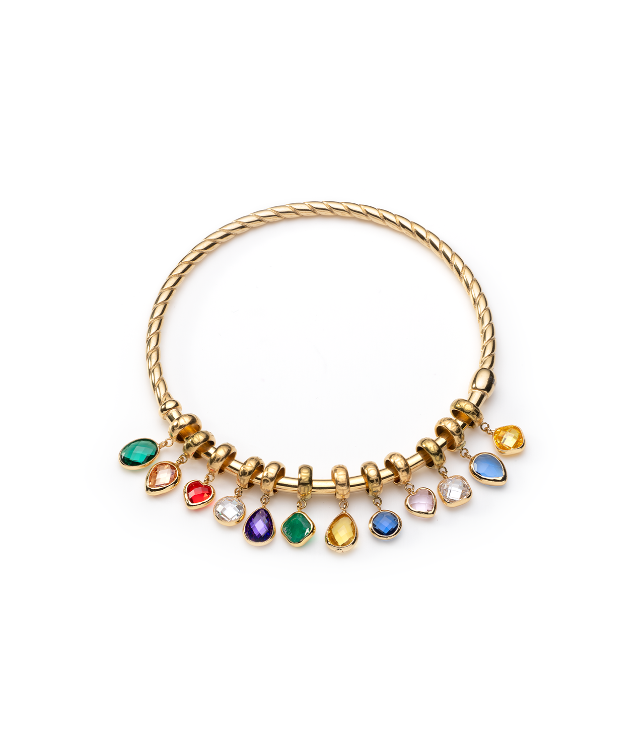 Pulseira dourada com pedras coloridas My Wishes