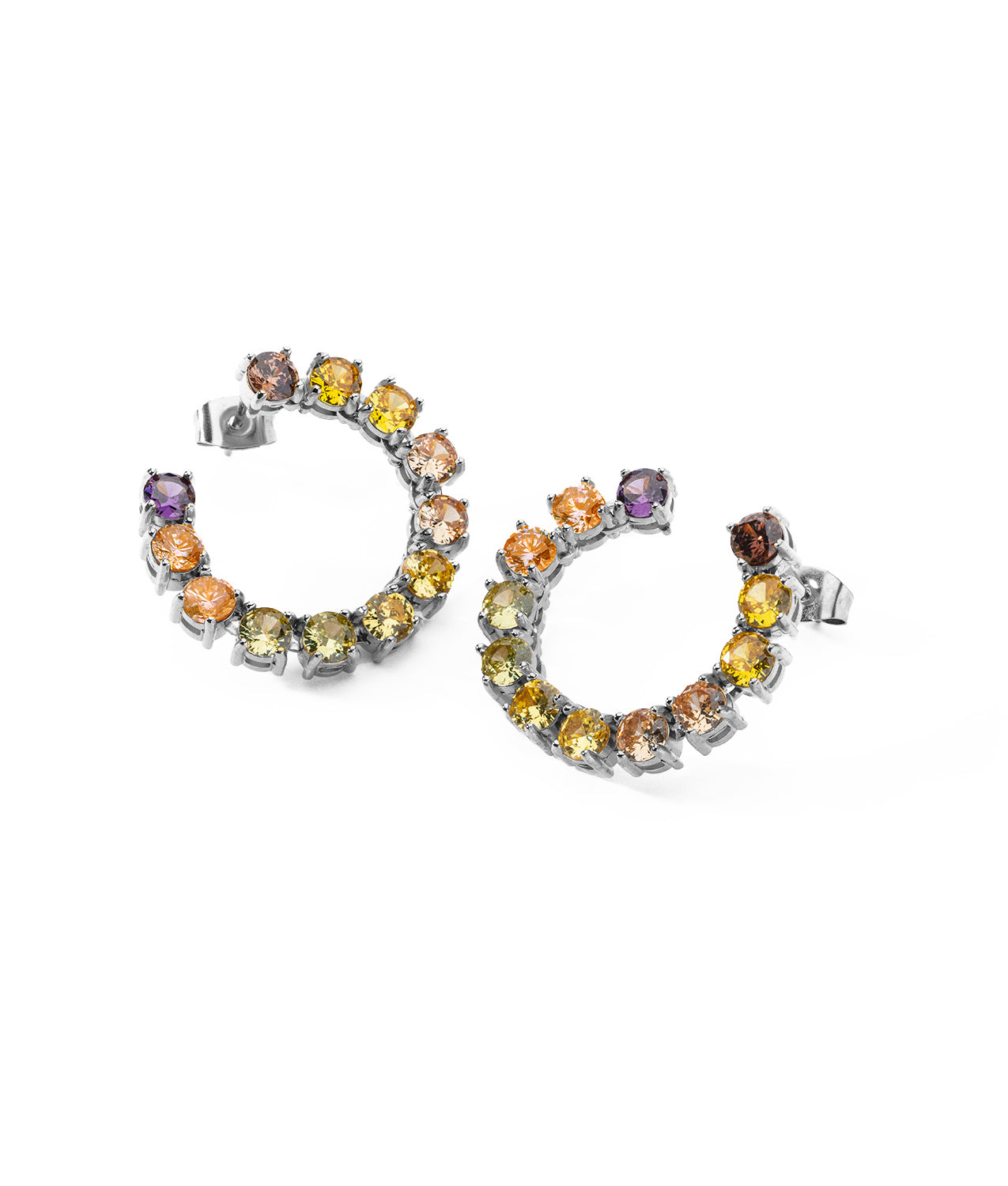 Silver earrings with colored crystals | Lost in you