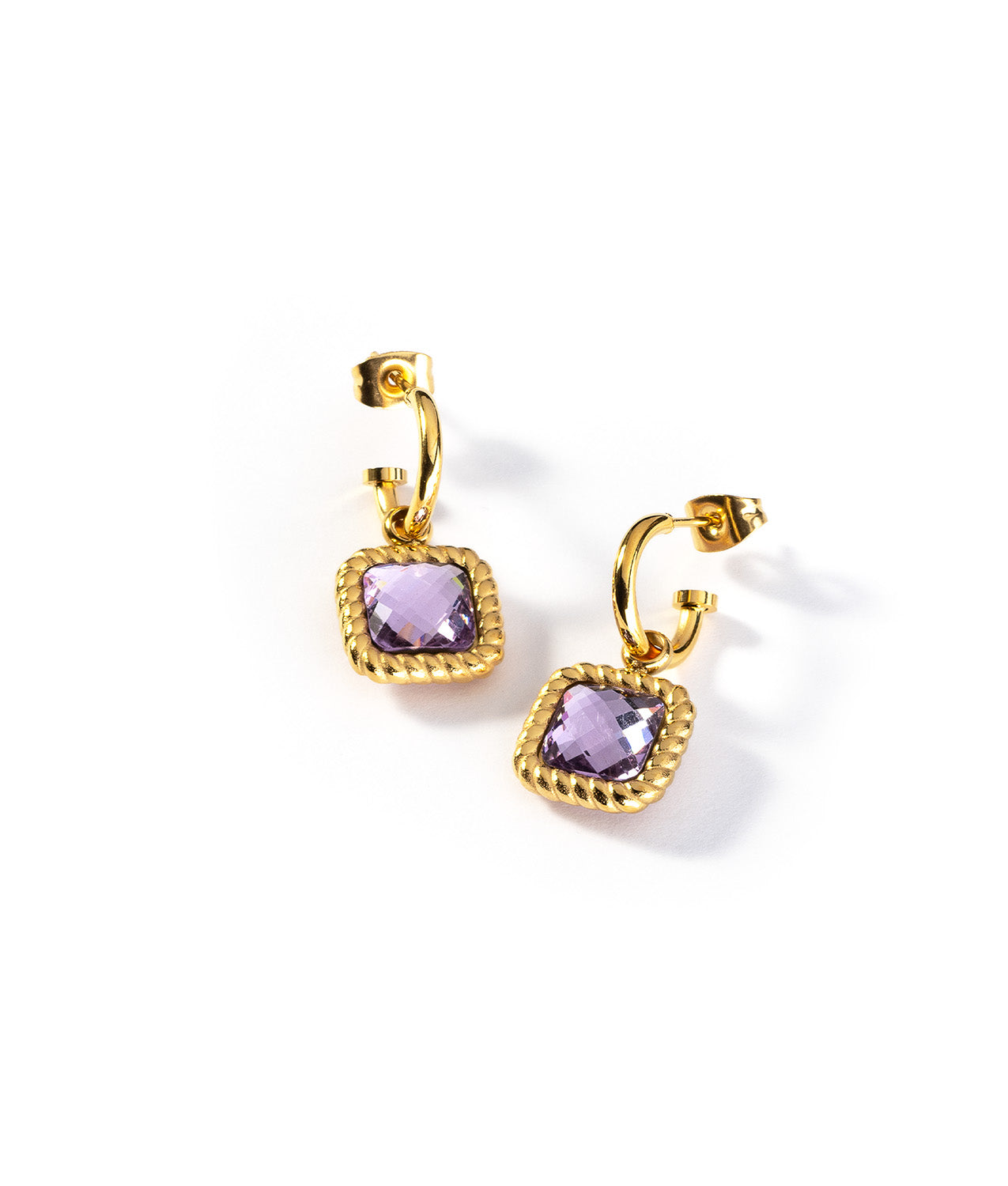 Gold earrings with crystal | My Way