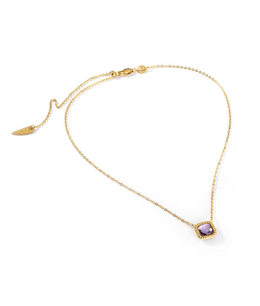 Fio com pendente dourado com cristal | My Way