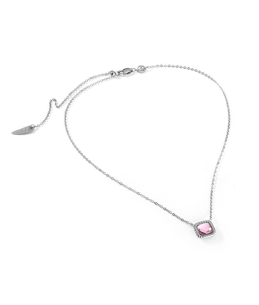 Fio com pendente prateado com cristal | My Way