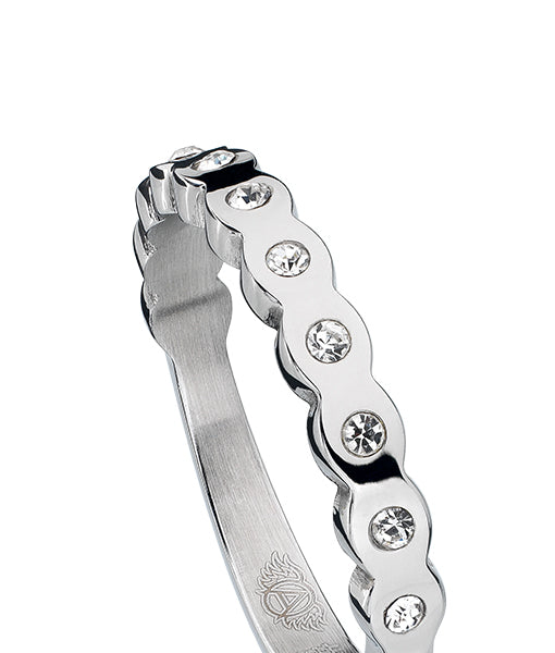 Simple silver ring with crystals | Never ending story