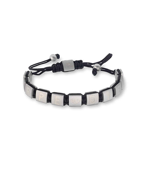 Pulseira prateada com cordão Carpe Díem