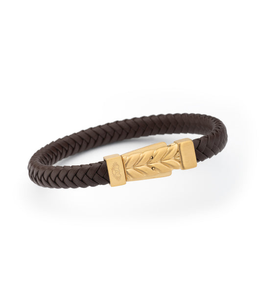 Goldarmband mit Leder | Spiga