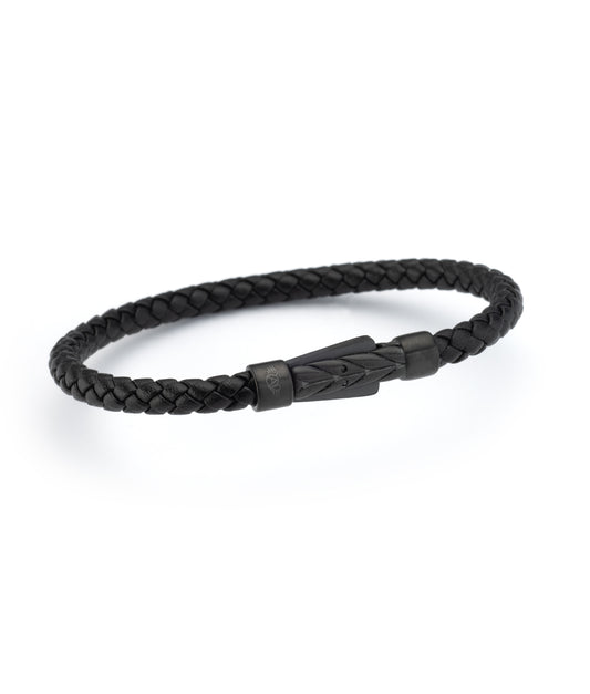 Schwarzes Lederarmband | Spiga