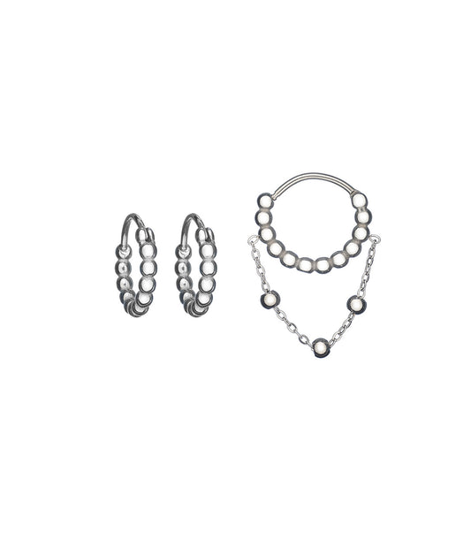 Schönes Silberohrring-Set