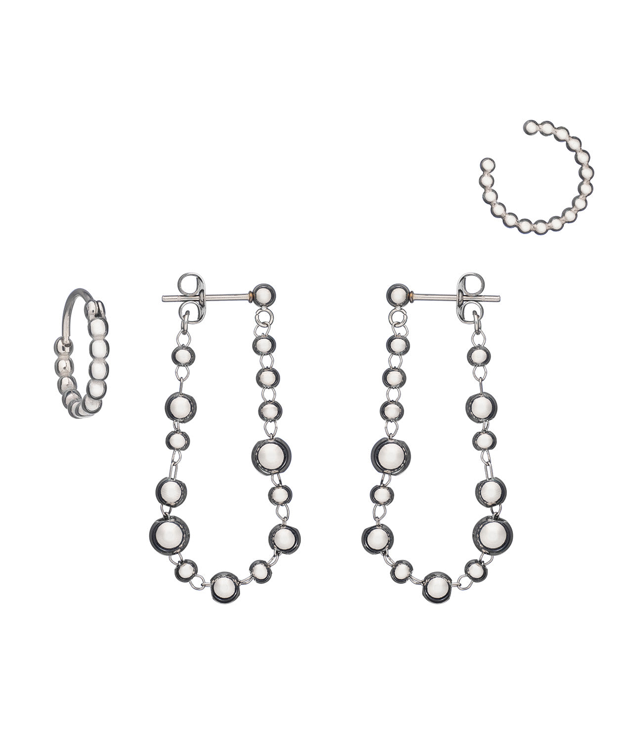 Schönes Silberohrring-Set