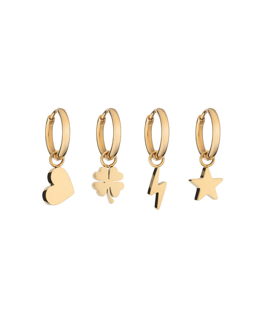 Schönes Set aus goldenen Ohrringen