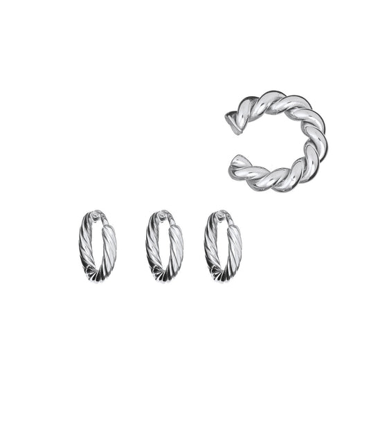 Schönes Silberohrring-Set