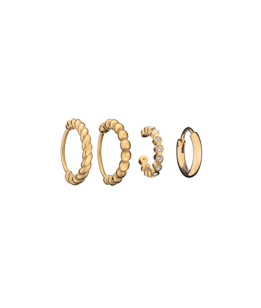 Schönes Set aus goldenen Ohrringen