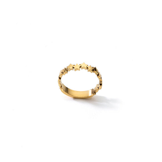 Anel dourado com estrelas | My Lucky Star