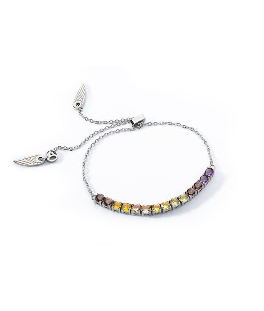 Silberarmband mit farbigen Kristallen | Lost in you