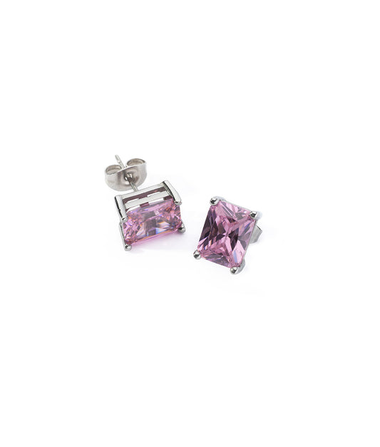 Silberohrringe mit rosa Kristall | Lost in you