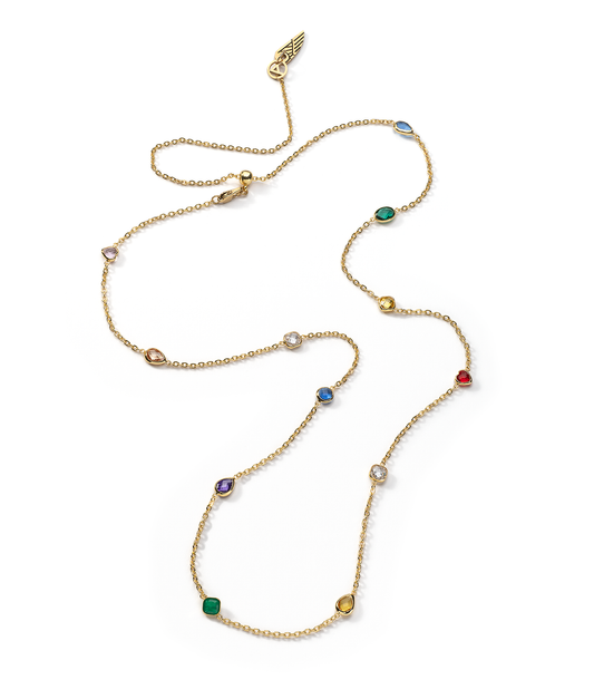 Gold necklace with colored stones My Wishes