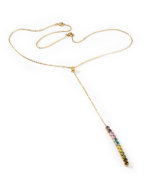 Goldkette mit farbigen Kristallen | Lost in you