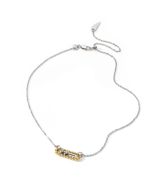 Fio com pendente bicolor com cristais | Somewhere