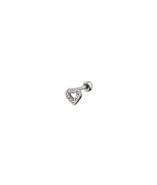 Silbernes flaches Piercing mit Herz | State of Mind