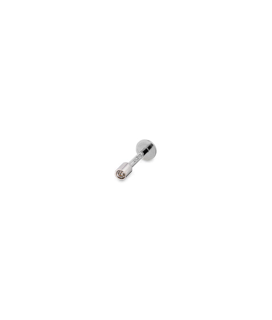 Silbernes Tragus-Piercing mit Kristall | State of Mind