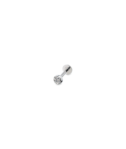 Silbernes Tragus-Piercing mit Kristallen | State of Mind